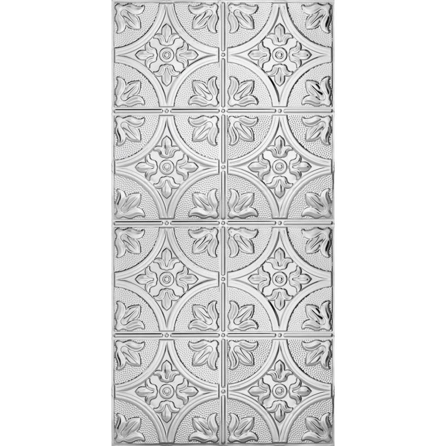 Armstrong Ceilings 48-in x 24-in Metallaire Large Floral Circle Chrome Metal/Tin Surface-Mount Panel Ceiling Tiles | 5424309NAM