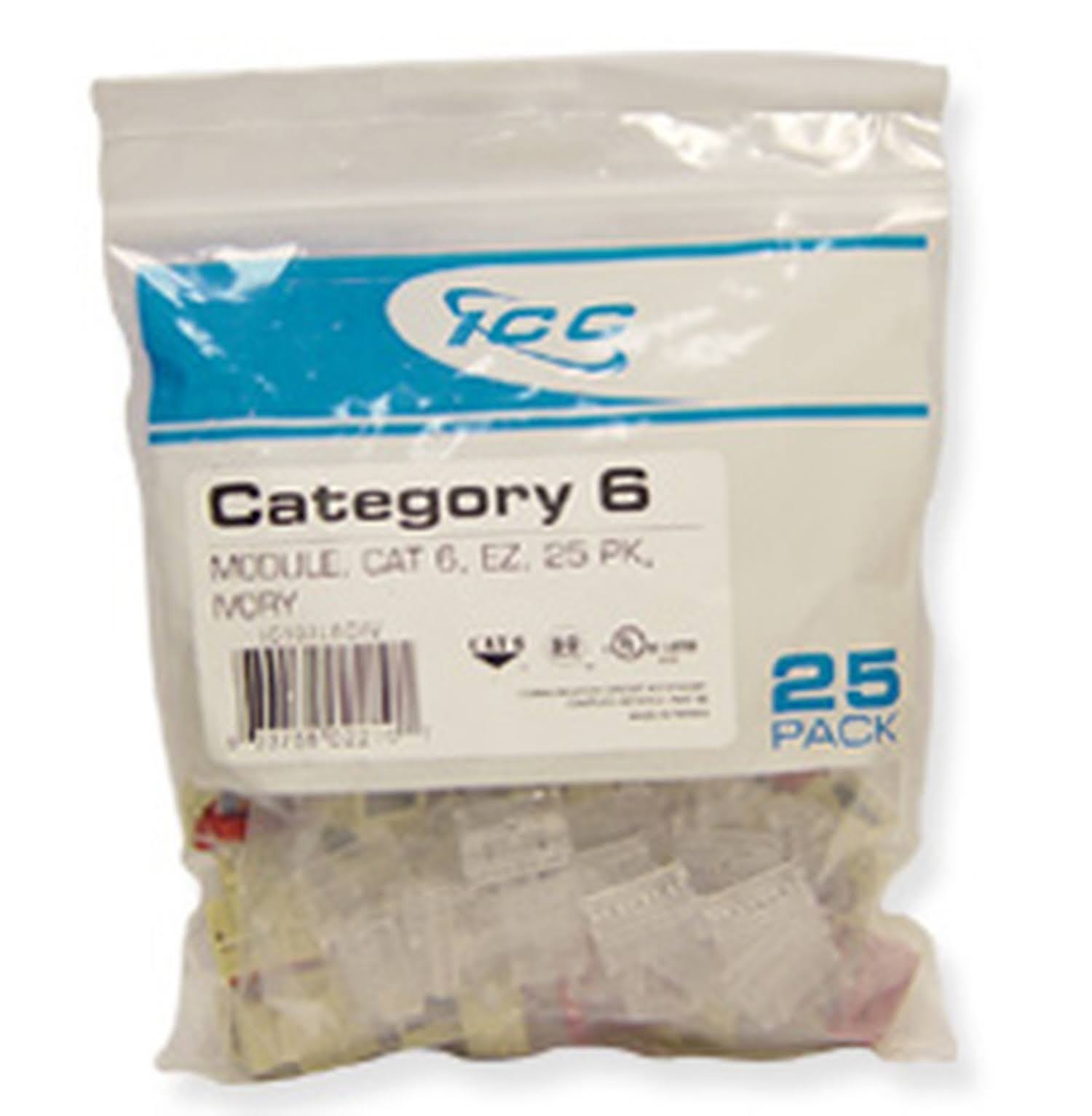 ICC IC107L6CIV - 25pk Cat6 Jack - Ivory