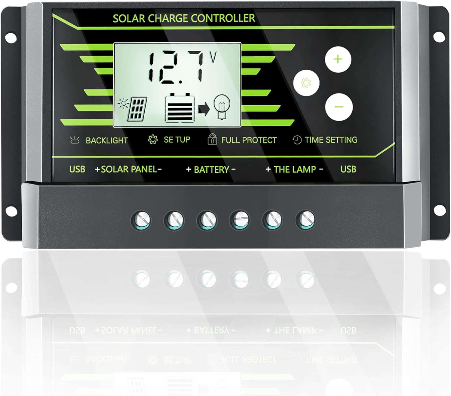 PowMr 30A Solar Charge Controller PWM 12V/24V Auto, 10amp Solar Panel Charge Controller Regulator with LCD Display and 5V Dual USB Port, for Lead Acid Batteries