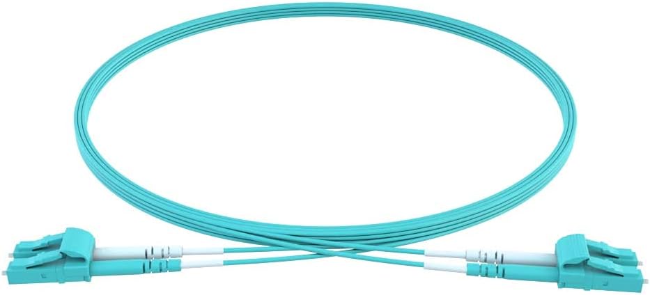 CableRack 25m LC/LC 40/100GB Duplex 50/125 Multimode OM4 Fiber Patch Cable Aqua Pack of 2