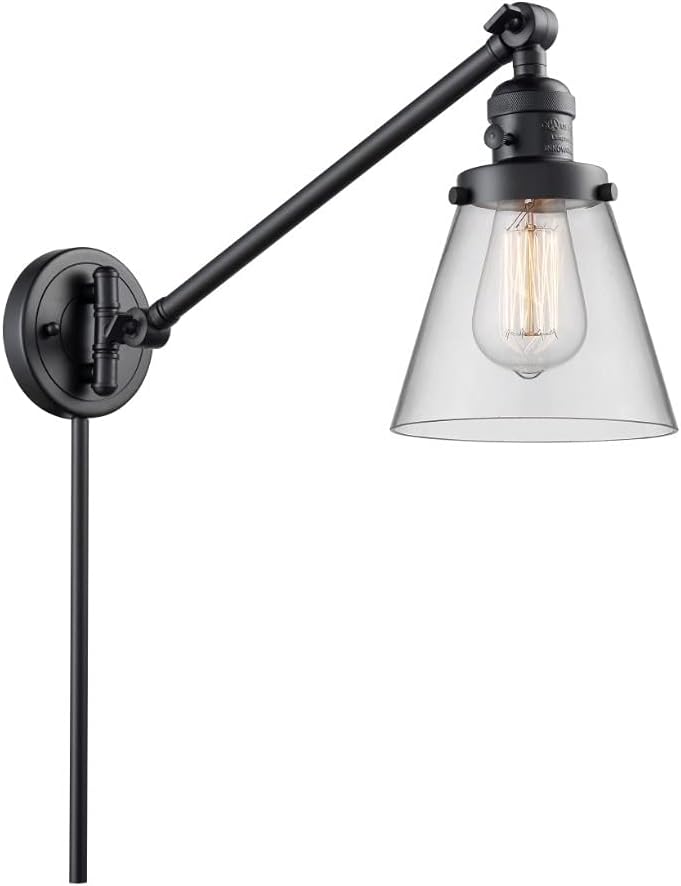 Innovations 237-BK-G62 1 Light Swing Arm, Matte Black