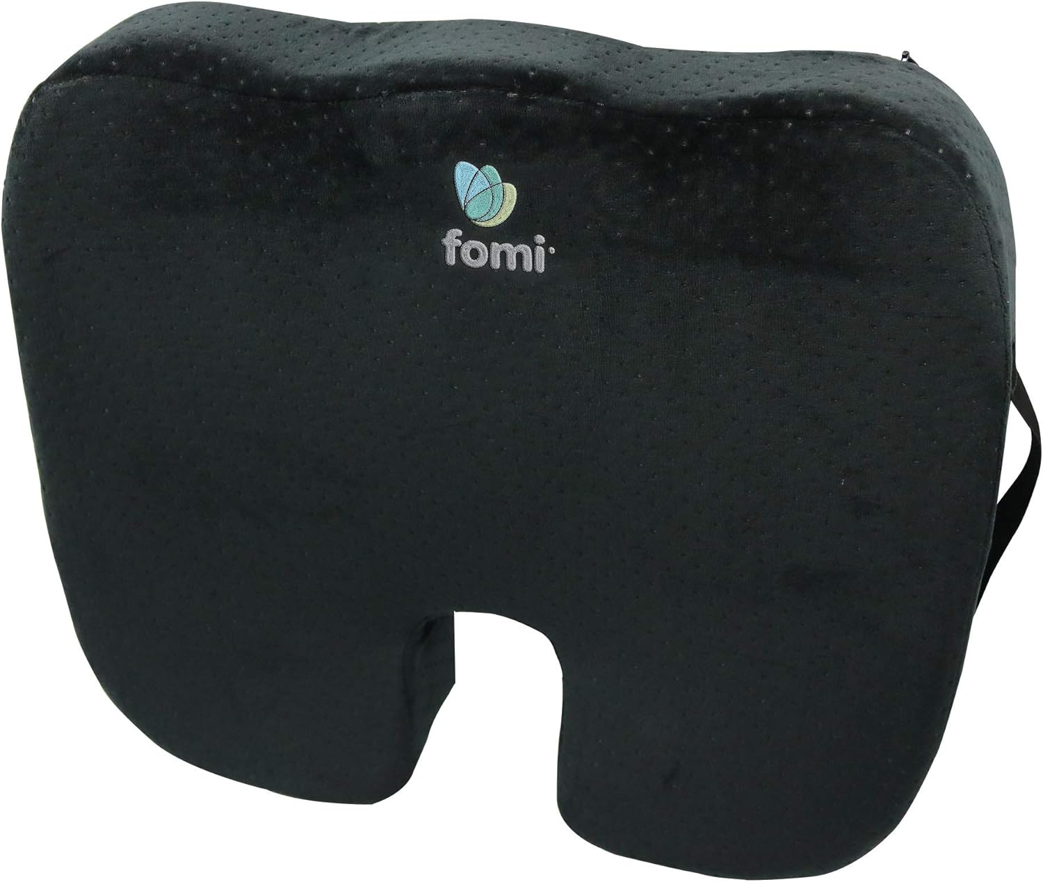 FOMI Extra Thick Firm Coccyx Orthopedic Memory Foam Seat Cushion | Black Large Cushion for Car or Truck Seat, Office Chair, Wheelchair | Back Pain Relief