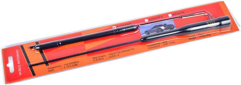 Dual Band Mobile Antenna 2m 70cm VHF UHF AZ507RB 29.5inch for Yaesu Kenwood HYT Icom Mobile Transceiver with Magnetic mounting Base 5m Cable Pack of 2