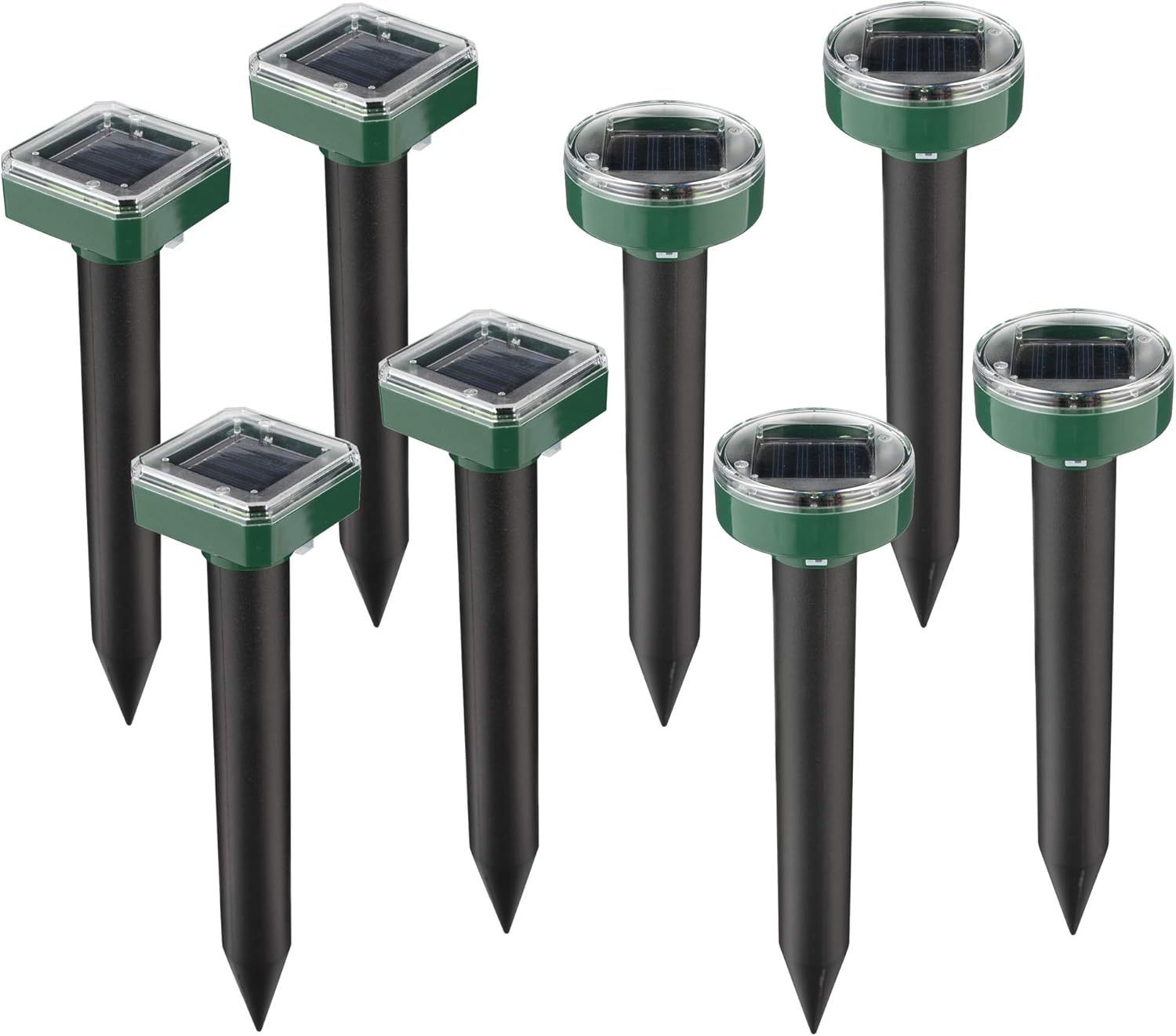 Solar Mole Repellent, Ultrasonic Mole Repellent for Mole, Vole, Snakes, Gopher and Other Underground Pests, 8 Pack Solar Powered Animal Control for Garden and Yard (KC)