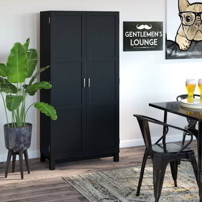 Zahara 2 Door Storage Cabinet Andover Mills Finish: Black