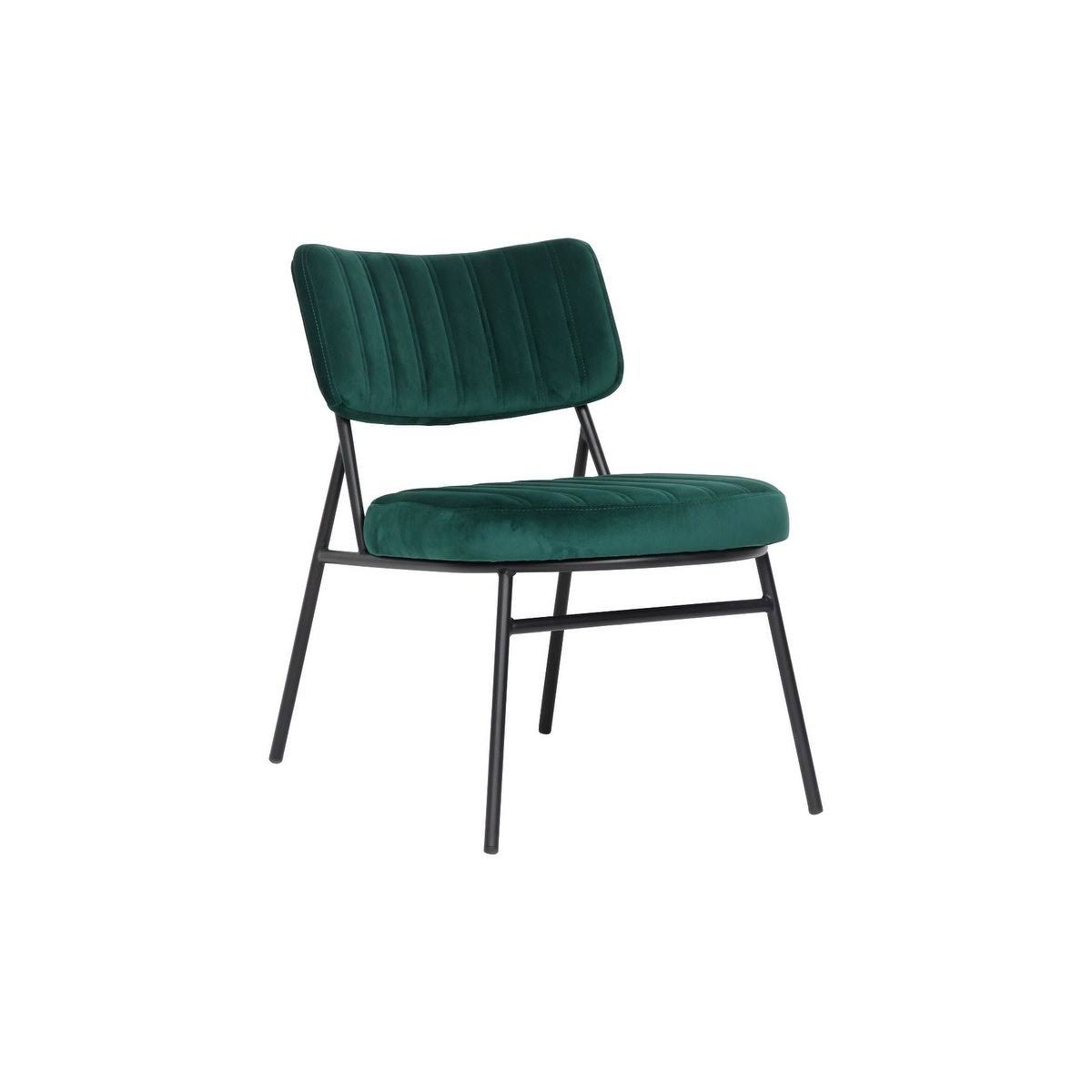LeisureMod Marilane Velvet Accent Chair with Metal Frame - Emerald Green