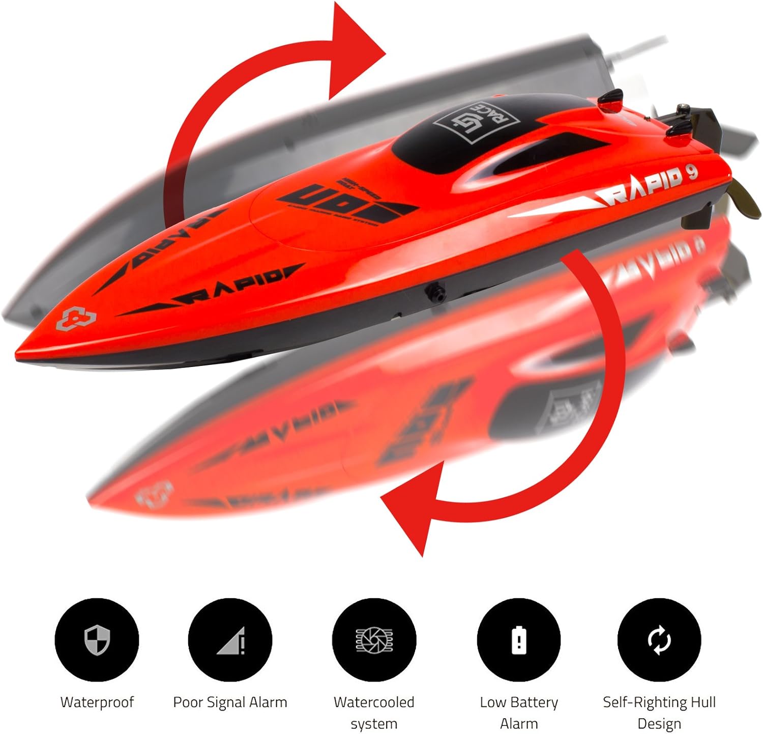 Cheerwing UDI 2.4Ghz RC Racing Boat for Adults 30KM/H High Speed Electronic Remote Control Boat for Kids Pack of 2