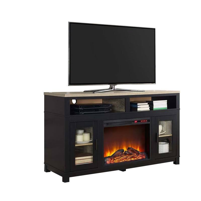 Beaumont Lane Electric Fireplace TV Stand in Black