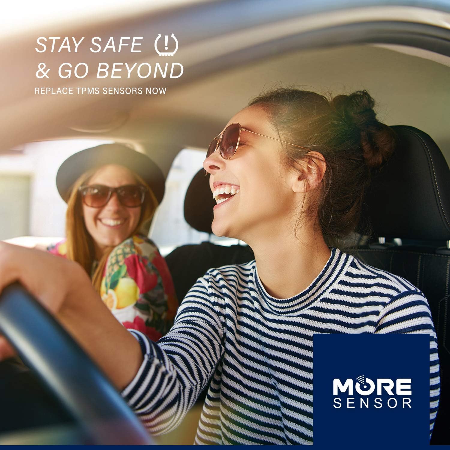 MORESENSOR Compact PRO Series 315MHz TPMS Tire Pressure Sensor 4-Pack | Preprogrammed for Select 100+ American/Japanese Brand Models 68078861AA | Aluminum Valve Stem | KX-S044-4