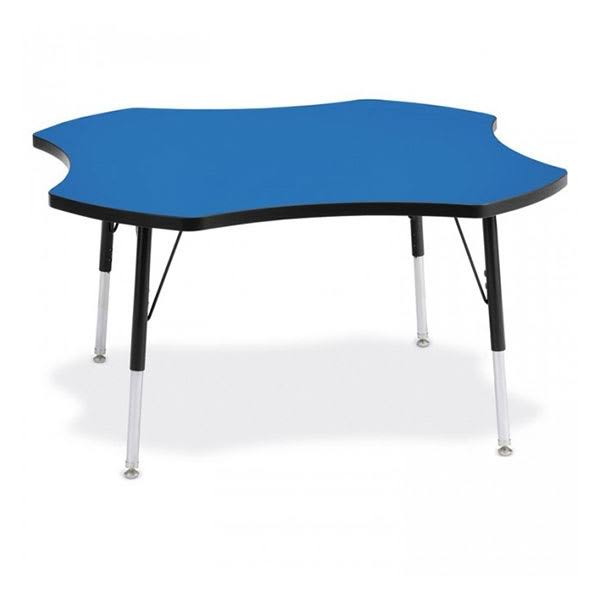 Jonti-Craft KYDZ Activity Table - Four Leaf 48x22 24x22 - 31x22 Gray/Orange