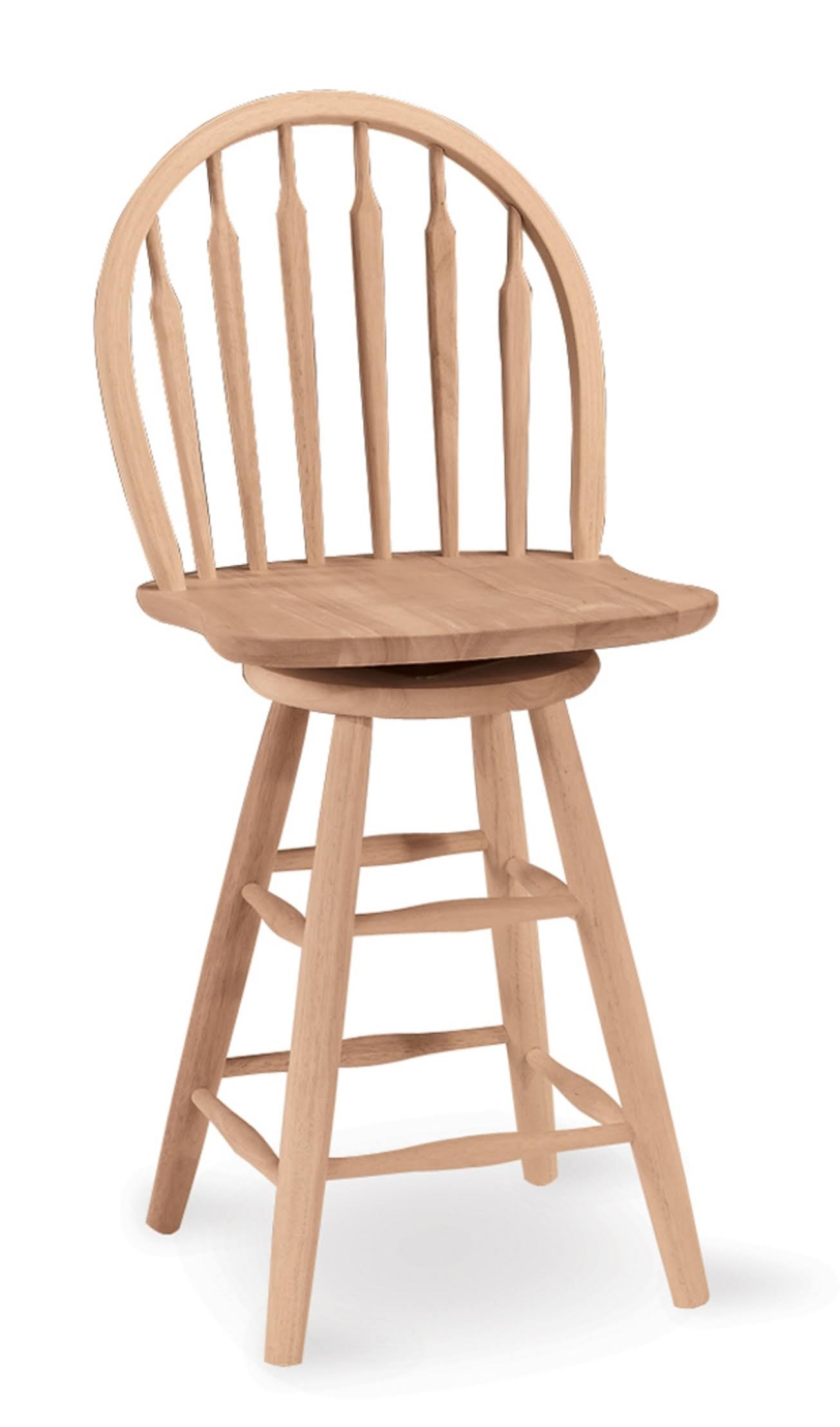 International Concepts 24x22 Unfinished Arrowback Windsor Swivel Stool