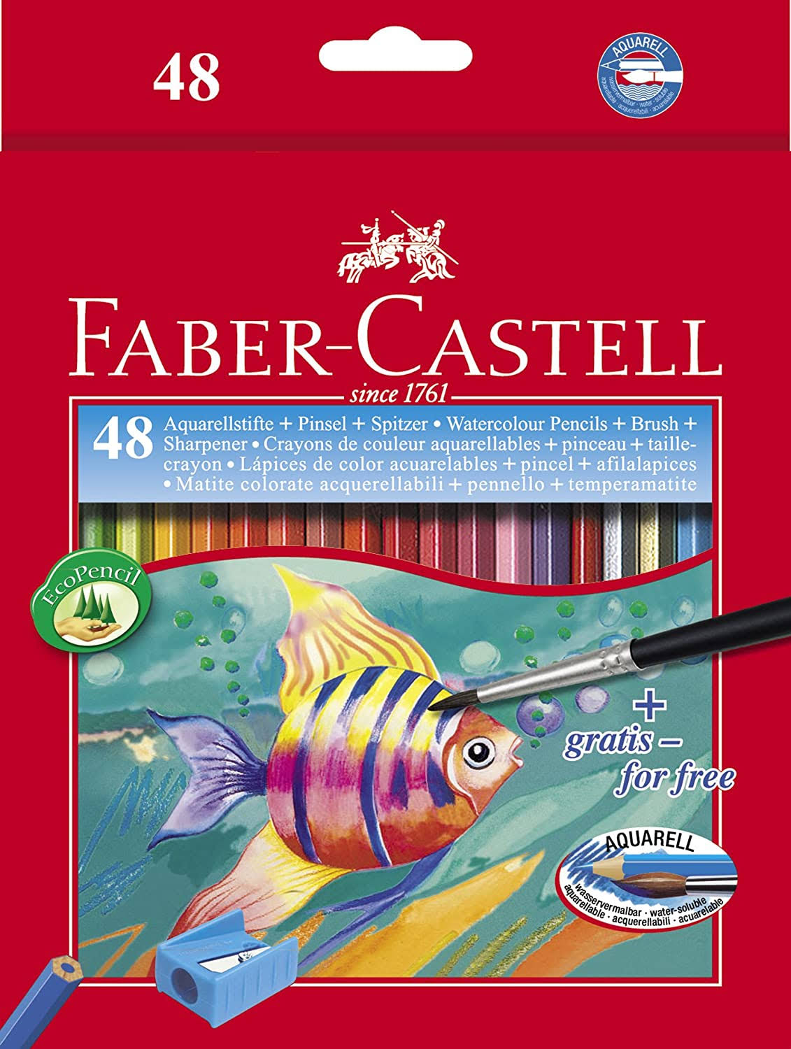Faber-Castell Colored Pencils acquerellabili Cardboard Box 48