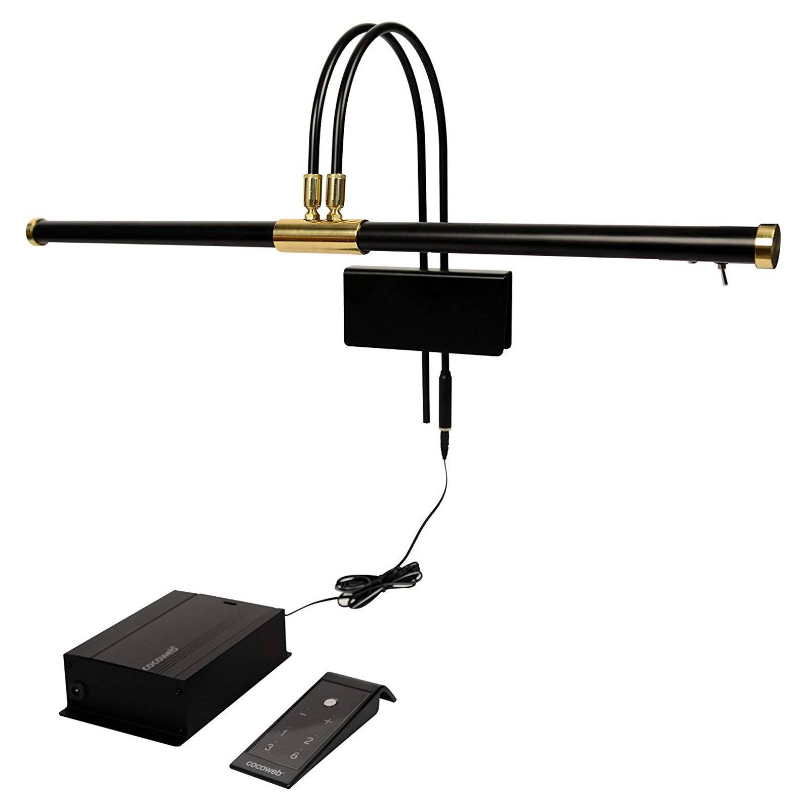 22x22 LED Grand Piano Lamp with 4 Battery Pack - Black/Brass