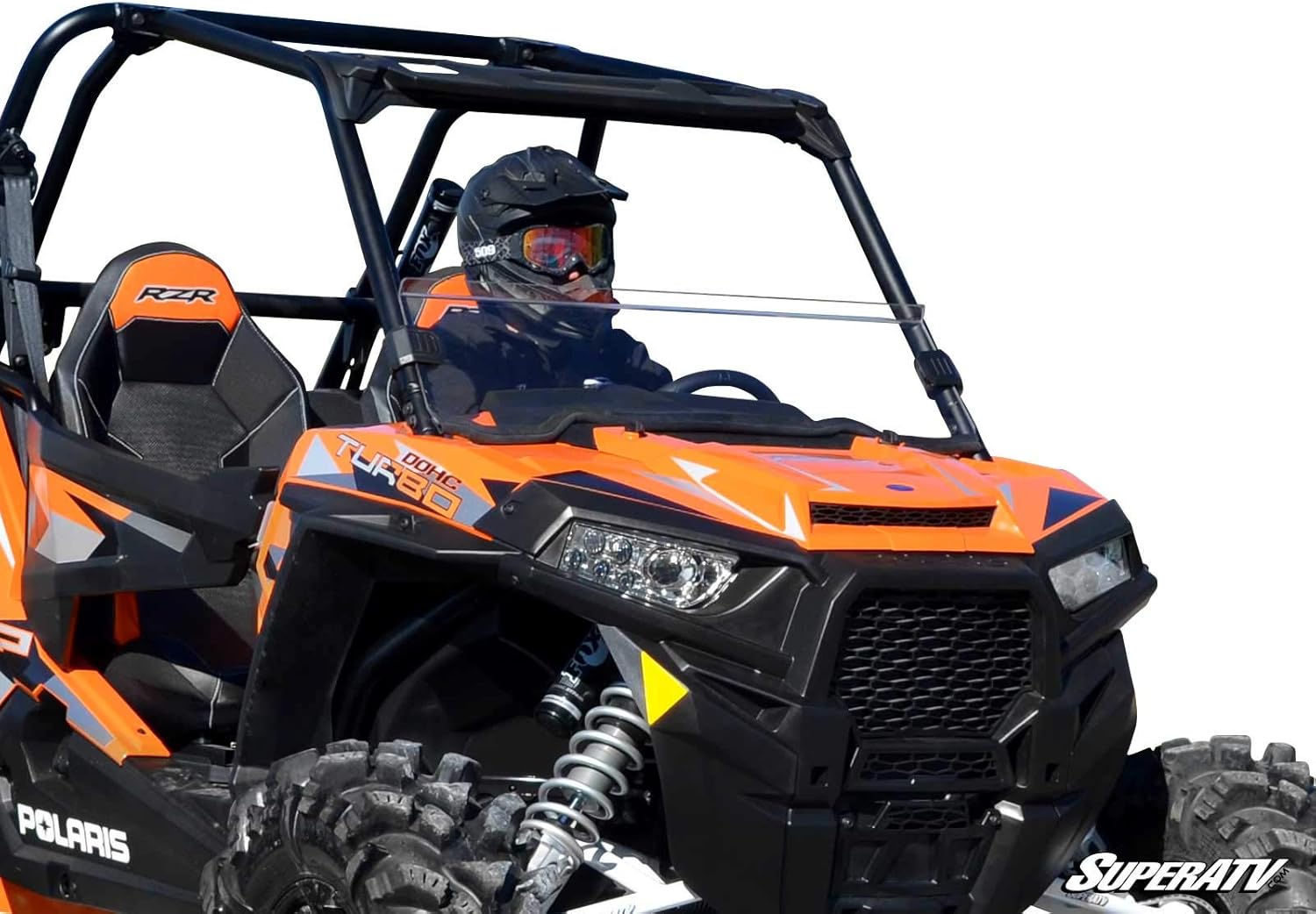 SuperATV Heavy-Duty Half Windshield for Polaris RZR 900 / S 900/4 900 (2015-2020) | 1/4