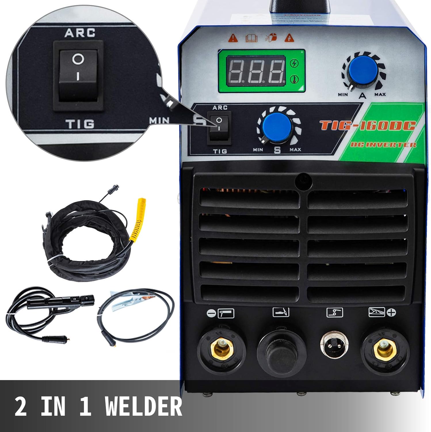 Mophorn Tig Welder 160 Amp Tig Stick Welder 110V 220V Dual Voltage Portable Tig Welding Machine TIG ARC MMA Stick IGBT DC Inverter Welder Combo Welding Machine(TIG 160 Amp 110 220V)