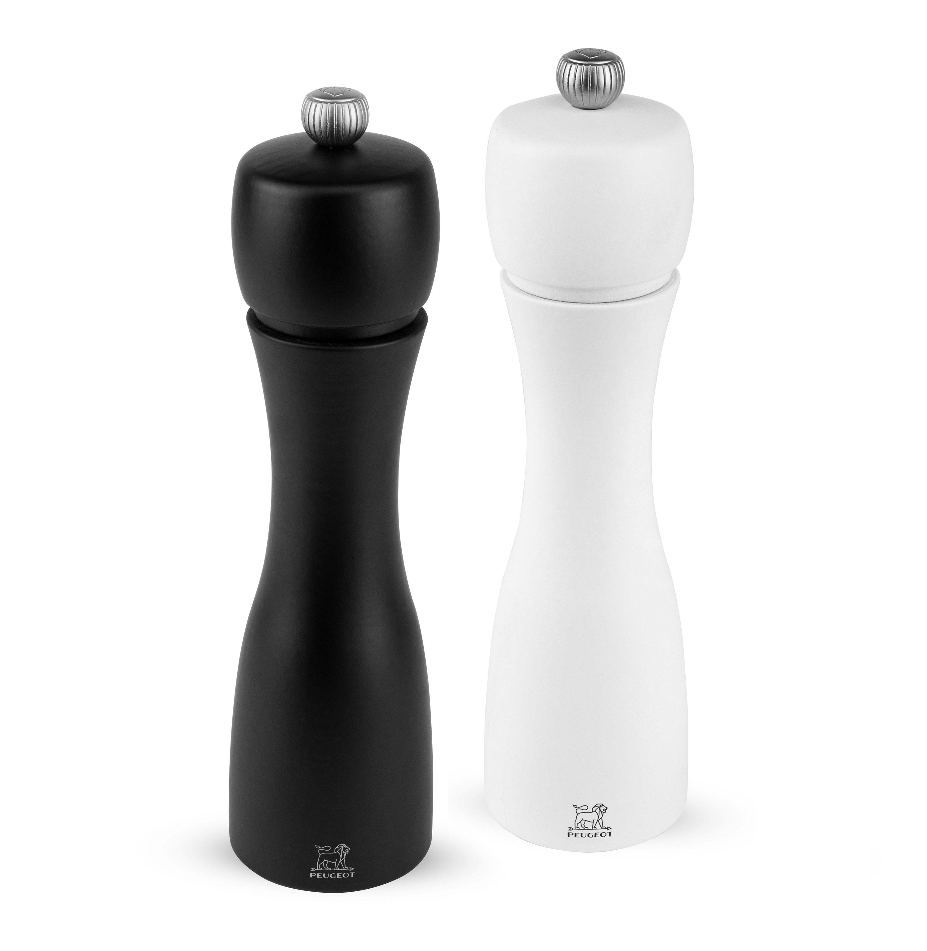 Peugeot Tahiti Black/White 8x22 Salt u0026 Pepper Mill Set
