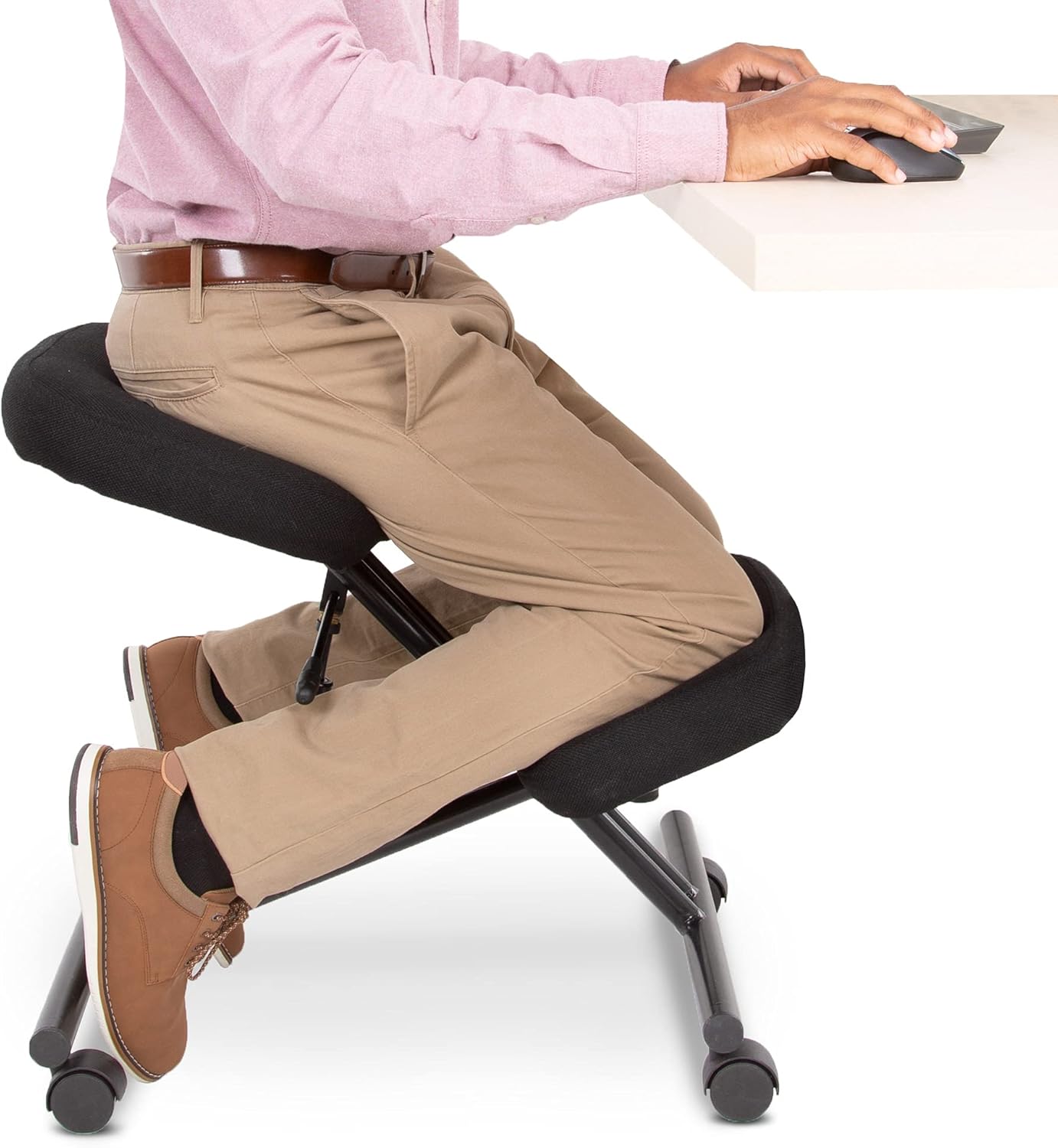 ProErgo Pneumatic Ergonomic Kneeling Chair | Fully Adjustable Mobile Office Seating | Improve Posture to Relieve Neck & Back Pain | Easy Assembly | Use in Home, Office, or Classroom