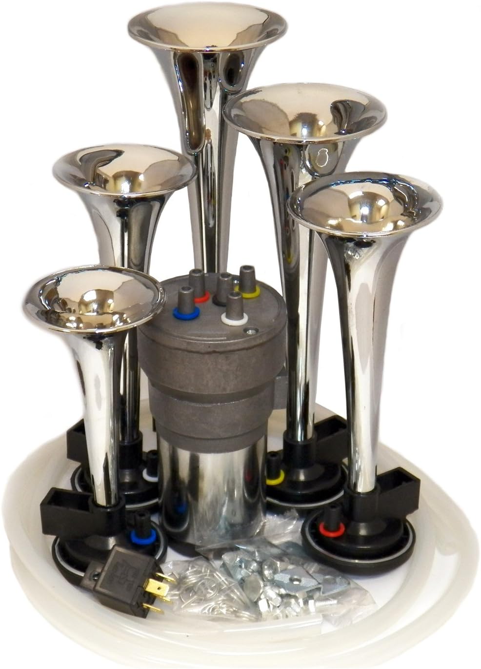 Dixie Air Horn - Dixieland Premium Full 12 Note Version - Chrome Pack of 2