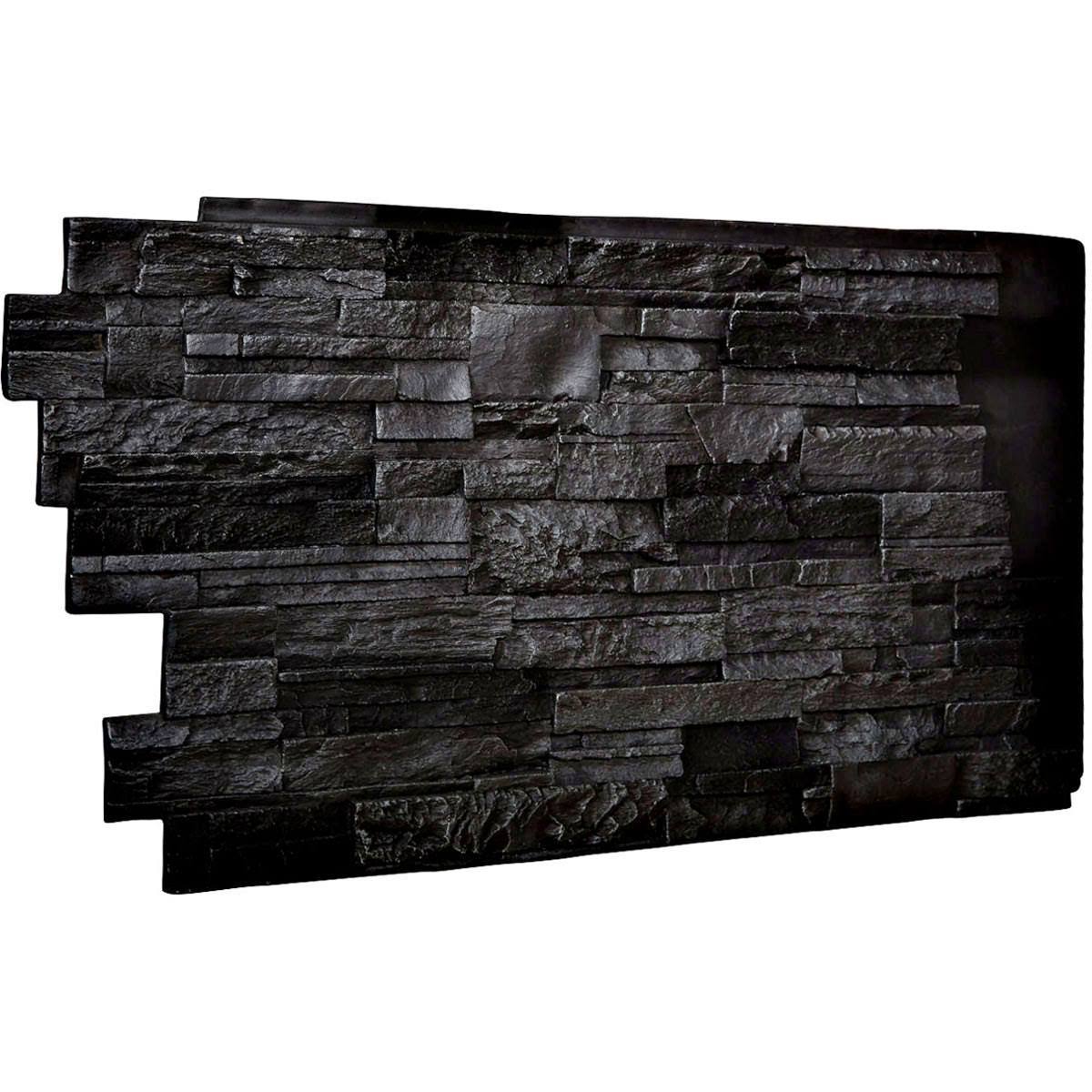 Ekena Millwork PN201NRGP 48x22W x 25x22H x 1 1/2x22D Dry Stack Endurathane Faux Stone Siding PANEL, Graphite