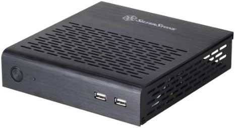 Silverstone Tek Aluminum Top Cover/Steel Body Thin Mini-ITX Media Center/HTPC Case PT13B - Black
