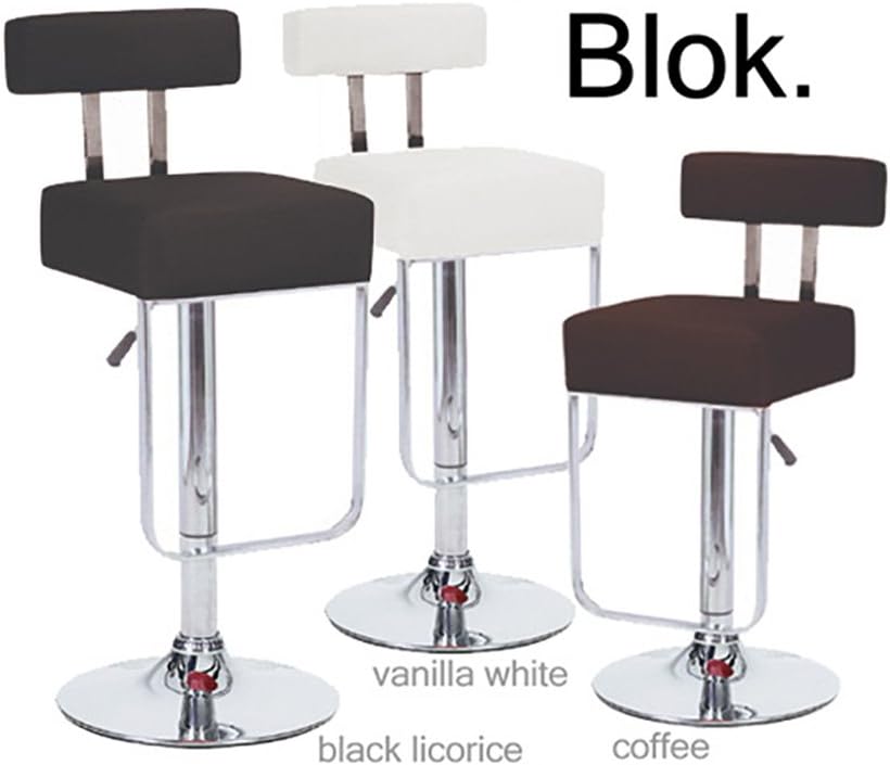 Modern Home Set of 4 Blok Contemporary Adjustable Barstool - Black Licorice