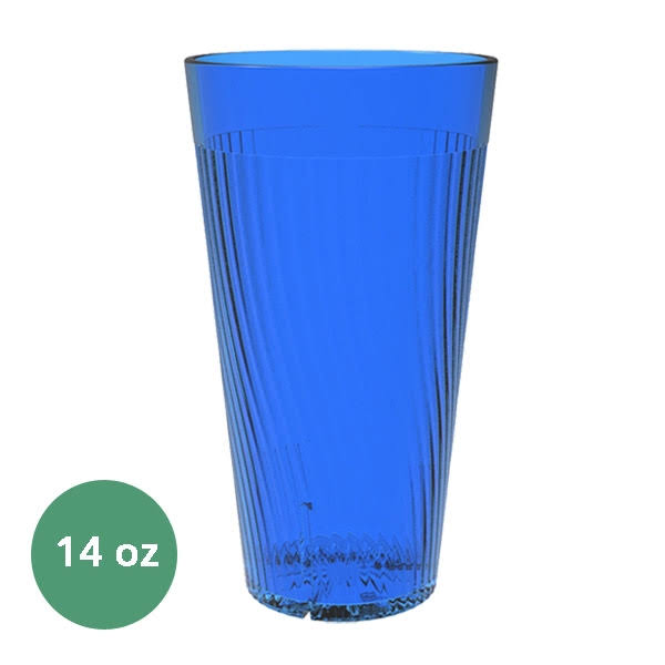 14 oz. Belize Tumbler,Polycarbonate,Blue,,Pack of 6, 2 Packs