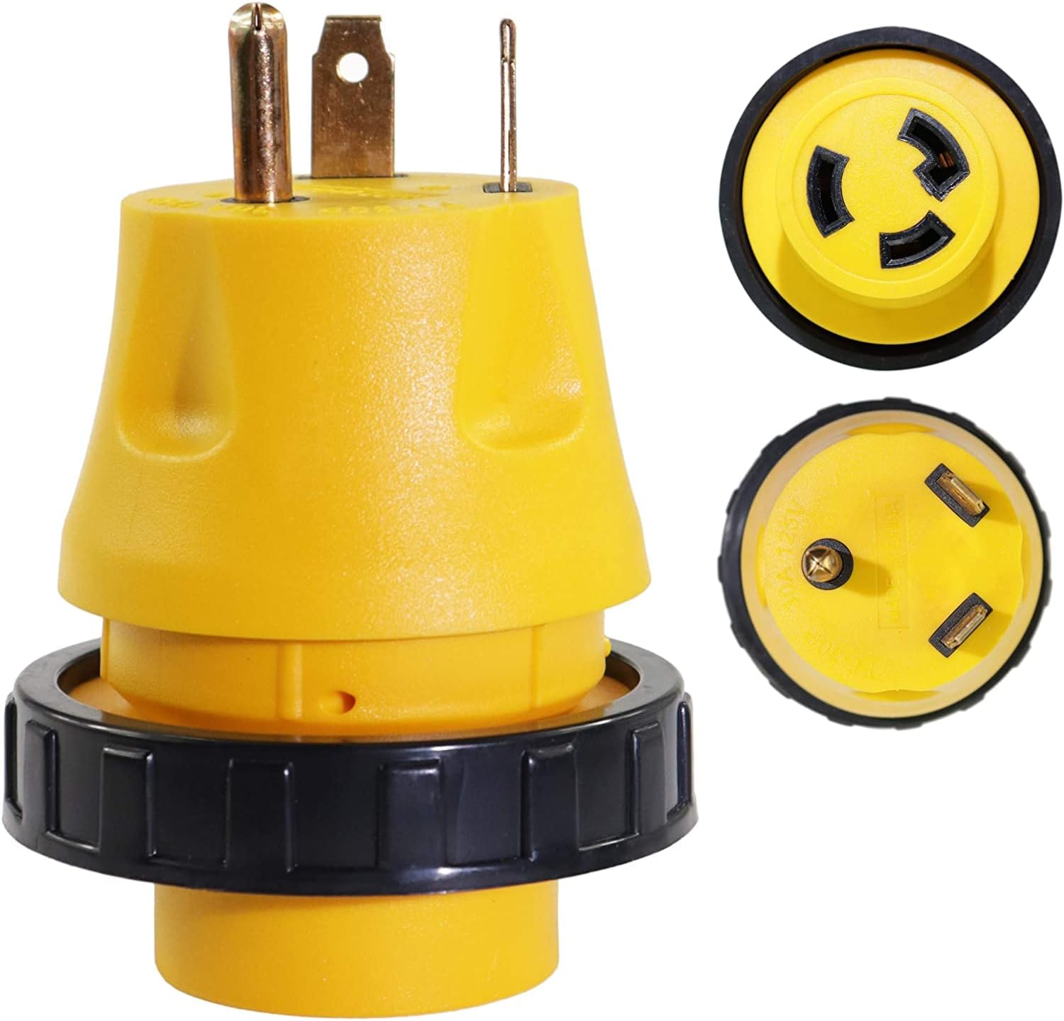 IZTOSS 30A Male to 30Amp Female RV Electrical Converter Plug with Twist Locking 125V AC Power Cord Generator Cable Adapter for RV Camper Travel Trailer Marine