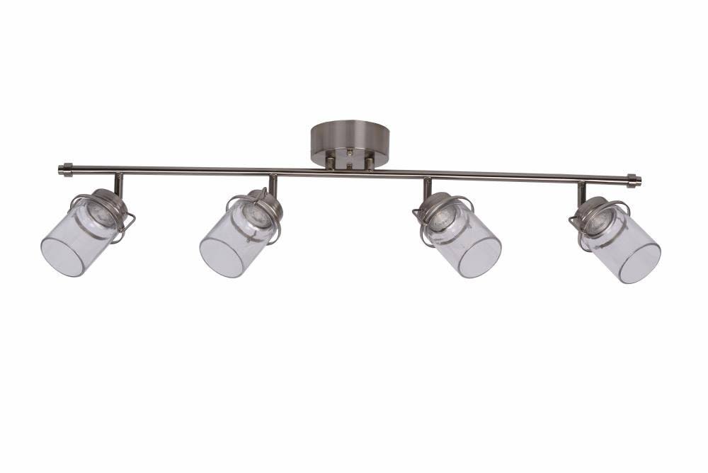 Allen + Roth 4-Light 34.75-in Brushed Nickel Dimmable LED Track Bar Fixed Track Light Kit
