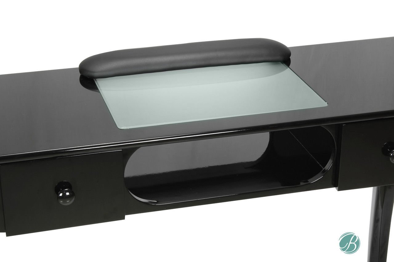 Fiona Manicure Nail Table Station Black (Table Top & Legs) for Beauty Spa Salon