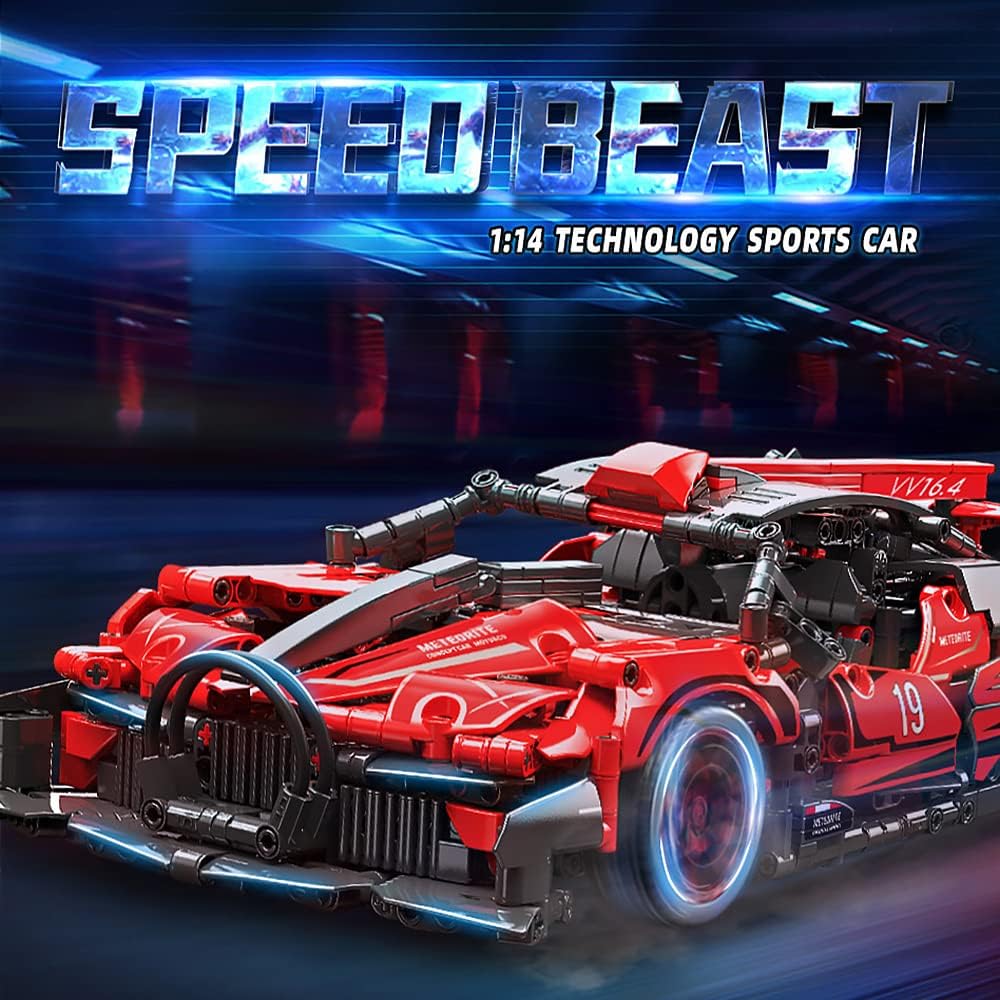 Mesiondy Sports Car Building Blocks Toys Boys or Adults Kits，1:14 MOC Building Set Raceing Car Model ,Cars for Boys Age 12-16 8-14，(1373 Pieces)&hellip;