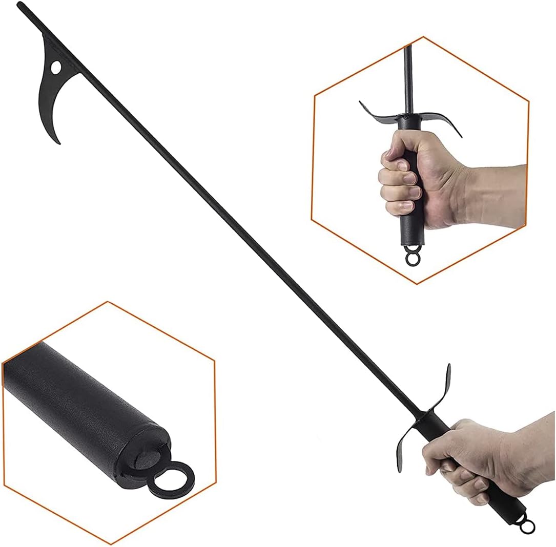 36 inch Fire Pit Poker Fireplace Poker and 26 inch Tongs Rust Resistant Black Solid Steel One-Piece Heavy Duty Poker and Tongs for Camping Campfire Wood Stove Fireplace Fire Pit Indoor and Outdoor Use