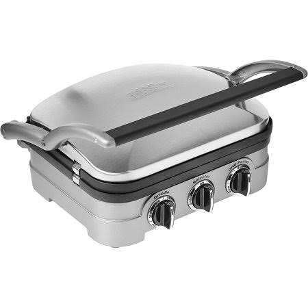 Cuisinart Gr-4np1 5-in-1 Griddler, 13.5 inch(l) x 11.5 inch(w) x 7.12 inch(h), Silver with Silver/Black Dials