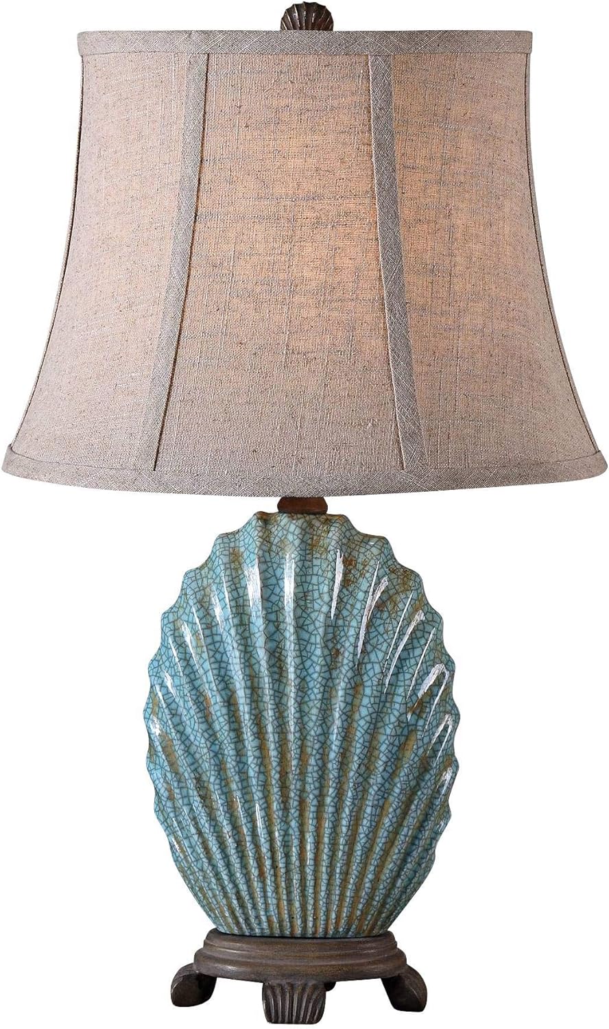 Uttermost Seashell Creckled Blue Accent Lamp