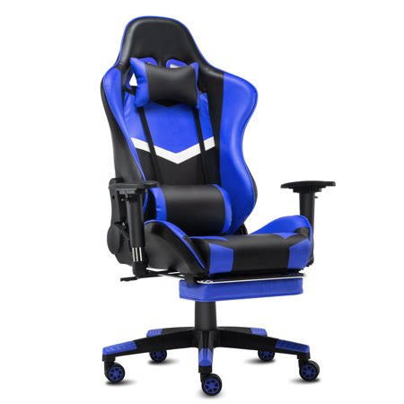 Modern-Depo Computer Gaming Chair Swivel Recliner High Back Ergonomic Office Desk Executive Reclining Chair with Headrest, Footr