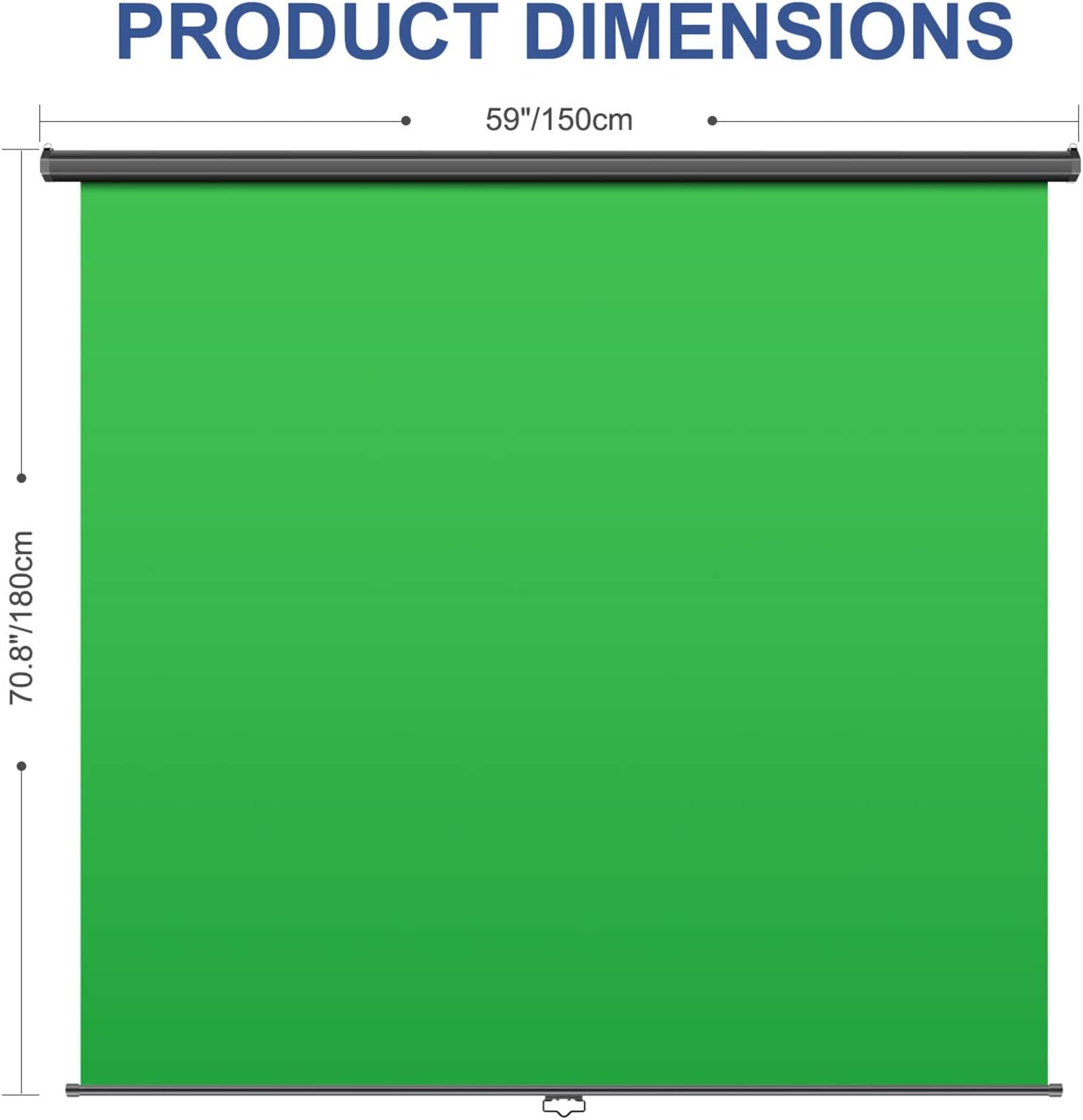 Neewer Green Screen, 5x6ft/1.5x1.8m Wall Ceiling Mountable Chroma Key Green Backdrop for Background Removal, Pull Down Auto-Locking, Wrinkle-Resistant Polyester, Aluminum Shell for Video Game Stream