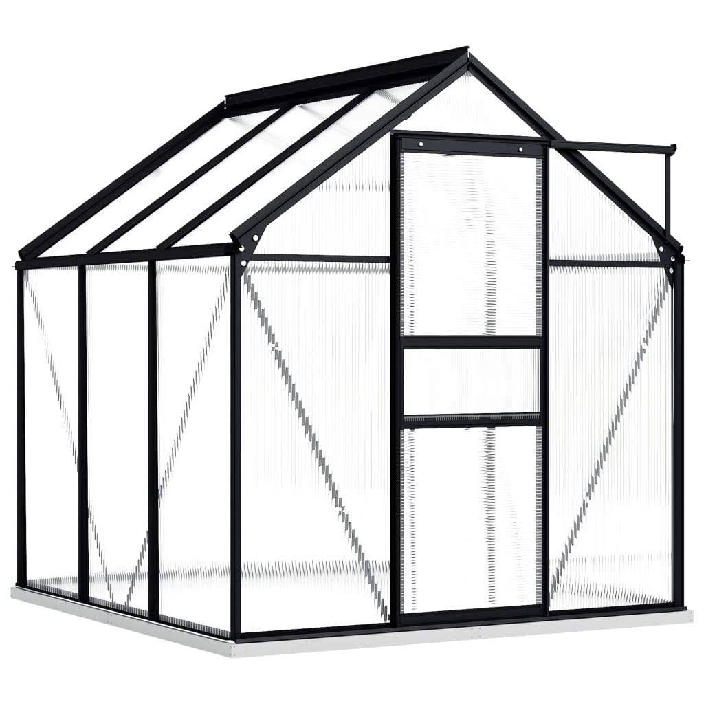vidaXL Greenhouse Anthracite Aluminum 26.6 ft&sup2;