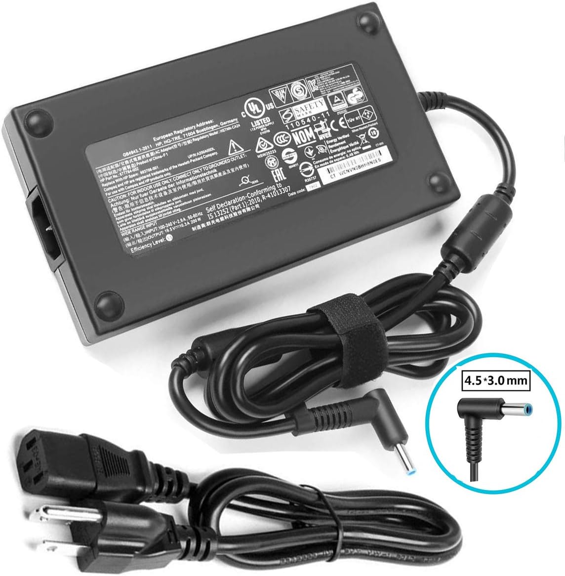 Slim 19.5V 10.3A 200W AC Adapter Compatible HP OMEN 15 15t 17 17t ZBook 15 17 G3 G4 G5 ZBook Studio G3 G4 G5 Pavilion Gaming 15-cx TPN-CA03 835888-001 71025 815680-002 A200A008L L00818-850 TPN-DA10 Pack of 2