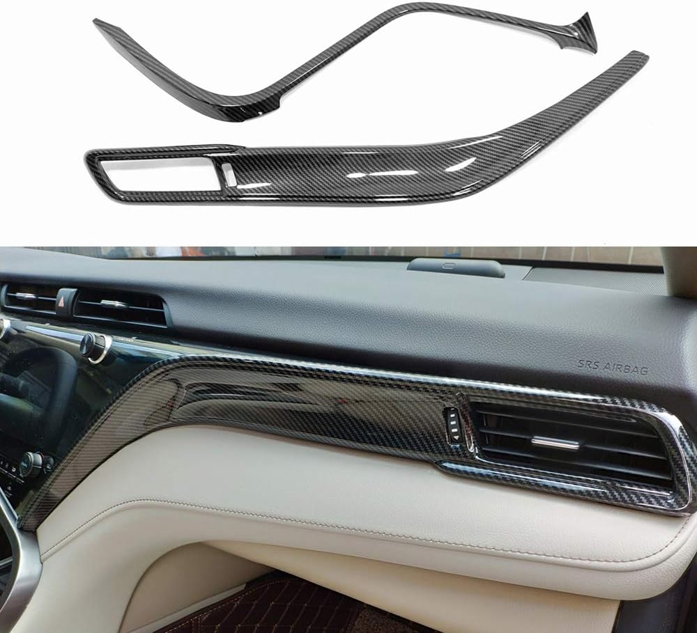 Kadore Car Center Console Strip Trim Molding for Toyota Camry 2018 2019 2020 2021 Interior Red Color LHD 2-pc Pack of 2