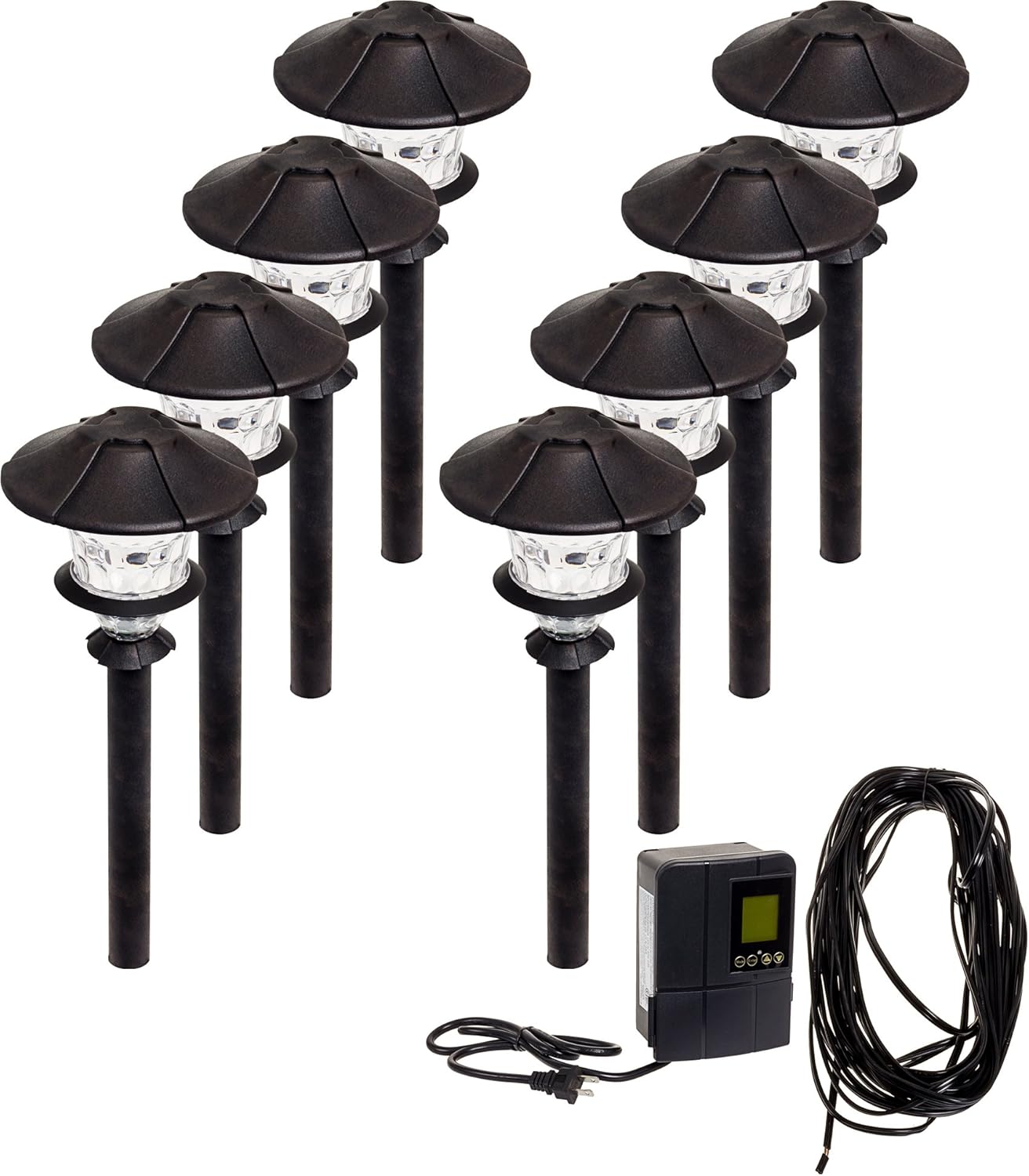 Paradise GL33999 Low Voltage Cast Aluminum 1W Path Light Set (Black)