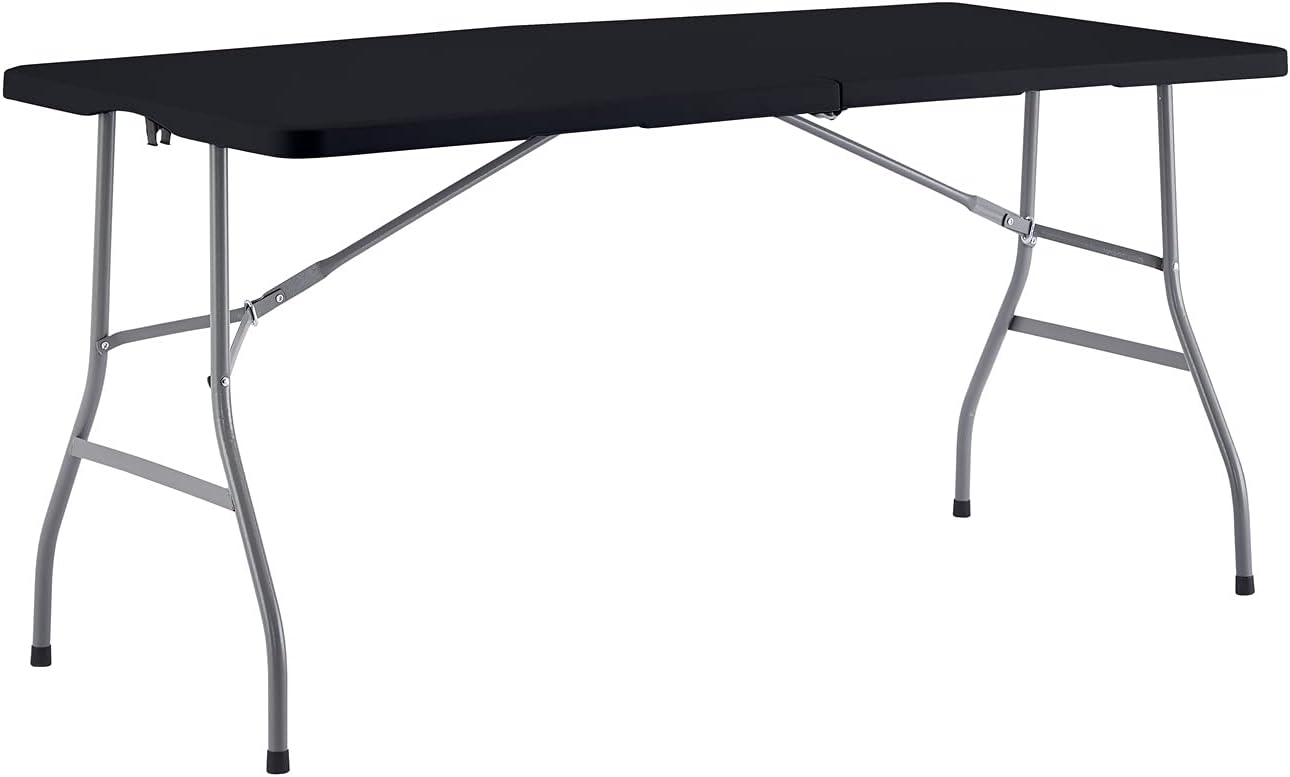 Naomi Home Multipurpose Rectangle Resin Center Folding Table White/5 ft Pack of 2