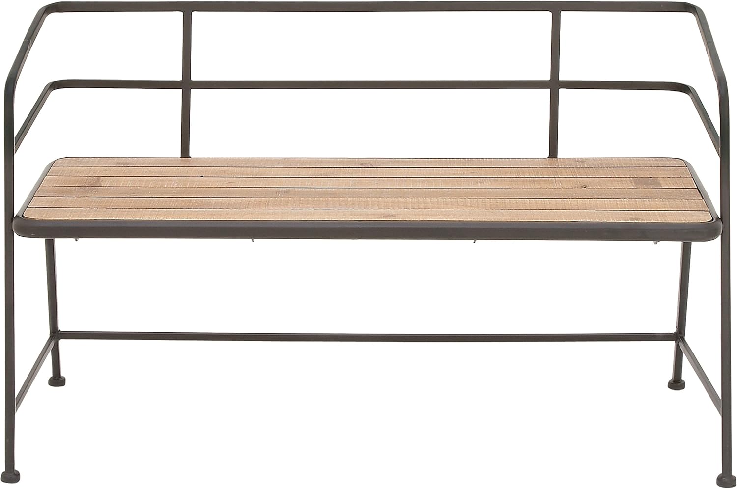Benzara Bench, Black/Light Brown