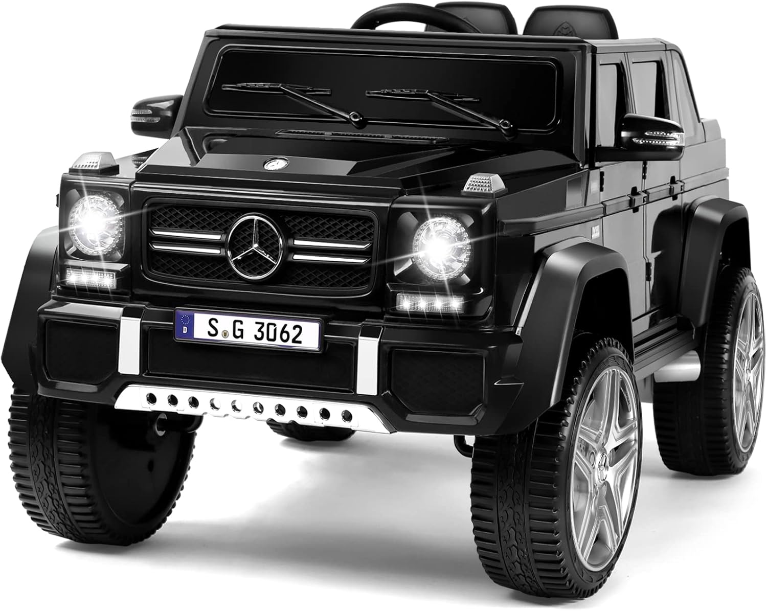 JOYLDIAS Kids Ride On Cars, Licensed Mercedes-Benz Maybach G650S, 12V Battery Powered Toy Electric Car for Kids w/2.4G Remote Control, 2 Motors, 3 Speeds, Lock, Music, Horn, LED Lights, Peacock Blue