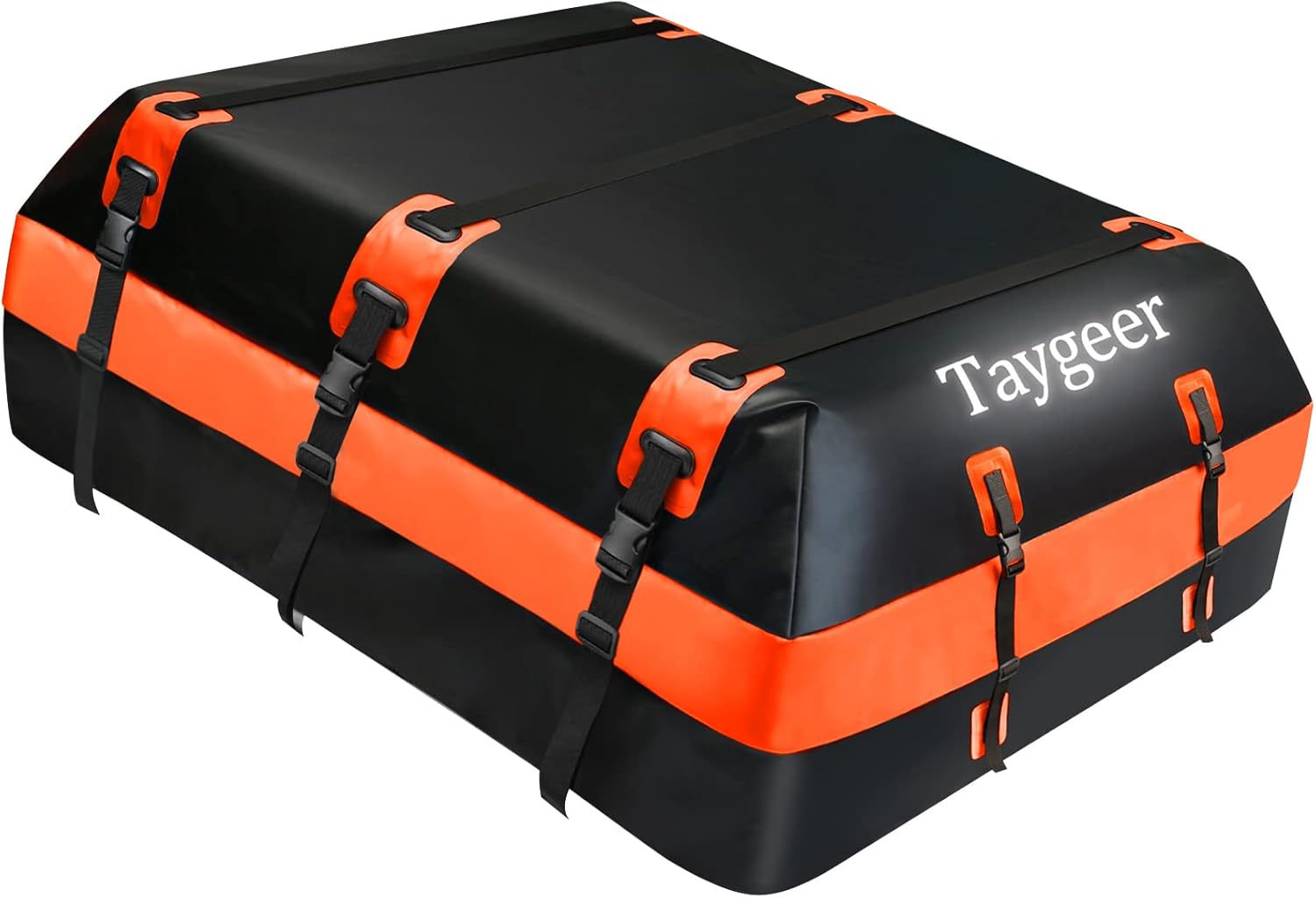 Rooftop Cargo Carrier, Waterproof Soft Car Top Carrier Roof Bag 21 Cubic Feet for All Cars with/Without Rack, Taygeer SUV Vehicle Soft-Shell Cargo Carrier with Door Hooks，Anti-Slip Mat & Storage Bag