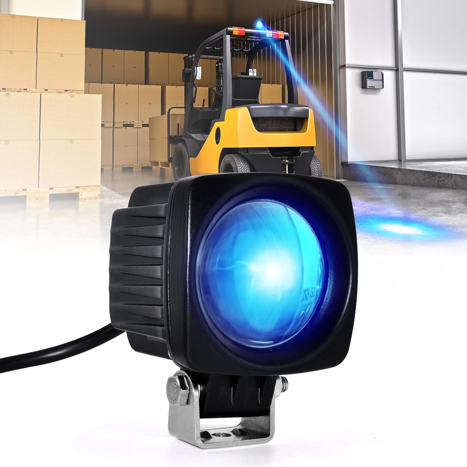 (Upgrade) LED Forklift Safety Lights Blue DC 12- 100V Forklift Backup Lights 10W Warehouse Pedestrian Warning Spot Lights