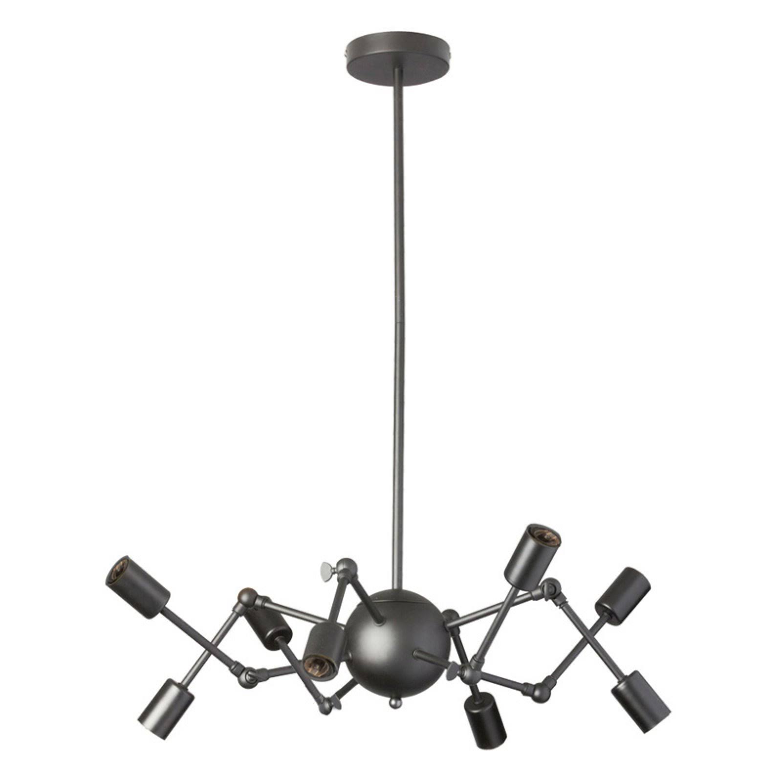 Dainolite DRS-288C-MB 8 Light Chandelier, Matte Black with Adjustable Arms