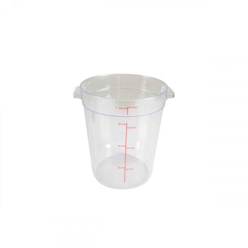 8 qt Round Food Storage Container, PC, Clear,12 Packs