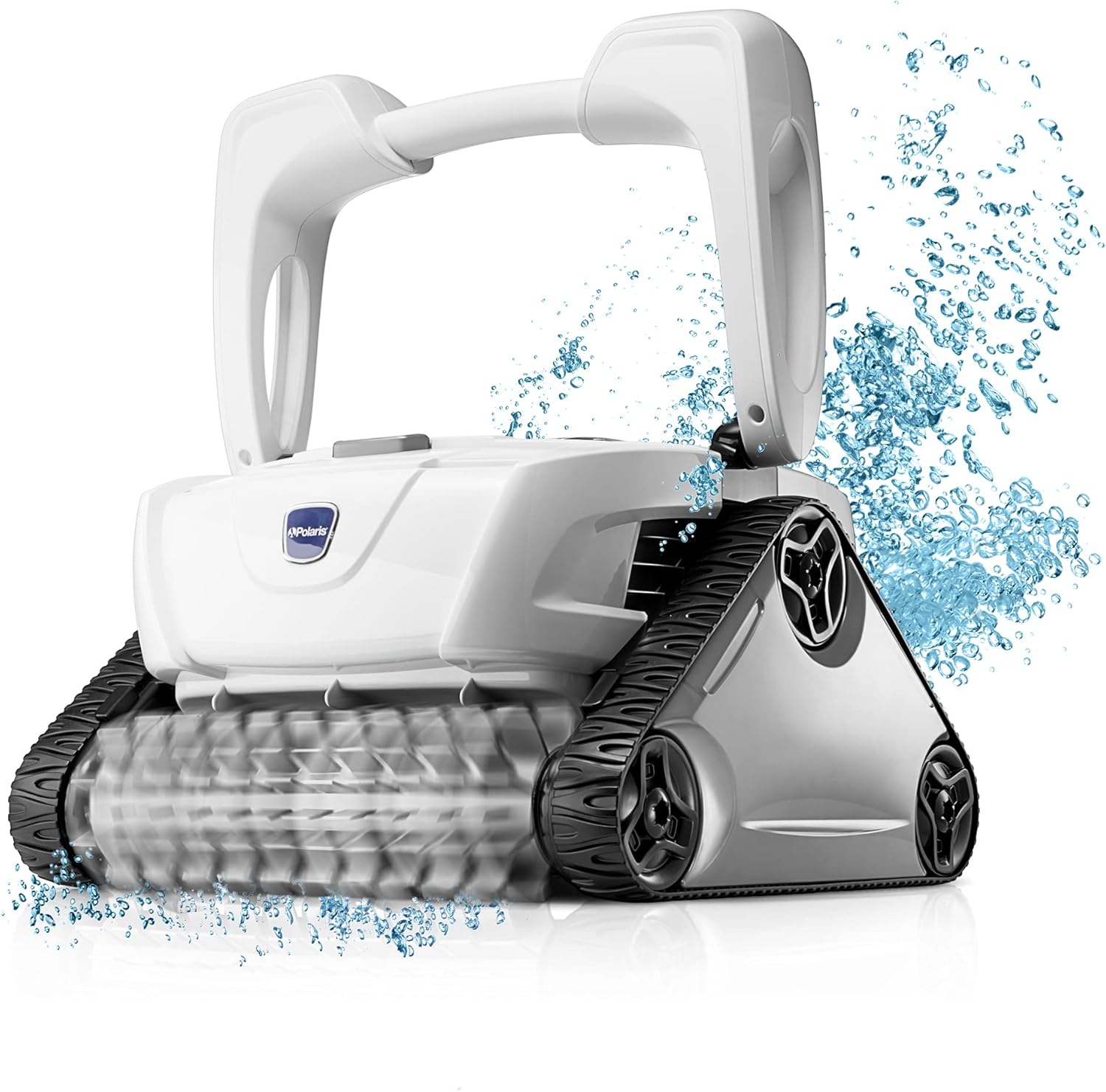 Polaris P825 Sport Robotic Pool Cleaner, Automatic Vacuum for InGround Pools up to 40ft, Wall Climbing Vac w/ Strong Suction & Easy Access Transparent Lid