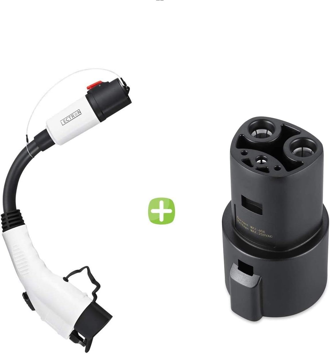 Lectron Bundle - Black Tesla to J1772 Adapter (250V 40A Level 2) & J1772 to Tesla Adapter (250V 60A Level 2)