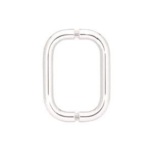 CRL BPD6PN Polished Nickel 6 inch Back-to-Back Solid Brass 3/4 inch Diameter Pull Handles Without Metal Washers, Silver