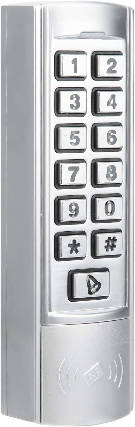 RFID Door Entry System 13.56MHz Access Control Device Door Opener, Password/IC Card Access Control for Home Security, Backlit Keyboard